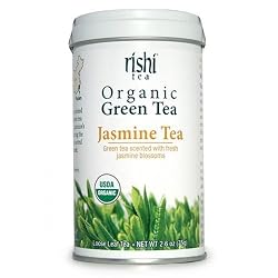Rishi Tea Organic Green Jasmine Tea Loose Tea, 2.64-Ounce Tin (Pack of 3)