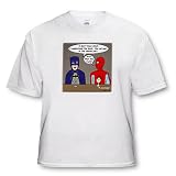 Super Hero Parody with Batman and Spiderman at the bar - Adult T-Shirt XL