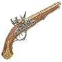 1806 Double Barrel / Double Trigger Flintlock Pistol - Wood and Metal Replica Gun with Elaborately Detailed Twin Barrels