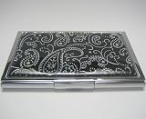 Black Paisley Business Card Credit ID Wallet Case Holder