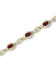 14kt Yellow Gold Oval Garnet Bracelet.