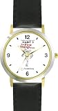 Habit 3 - Put First Thing's First, Prioritize (English Text) - DELUXE TWO-TONE WATCH from THE 7 HABITS - WATCH COLLECTION BY WATCHBUDDY&reg; - Arabic Numbers - Black Leather Strap-Size-Women's Size-Small