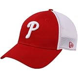 MLB New Era Philadelphia Phillies Stretch Print Mesh Flex Hat - Red-White (Medium/Large)