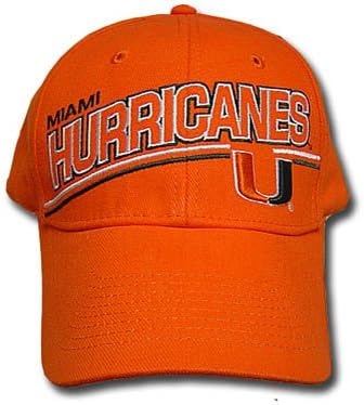ncaa official um miami hurricanes orange cap new adj