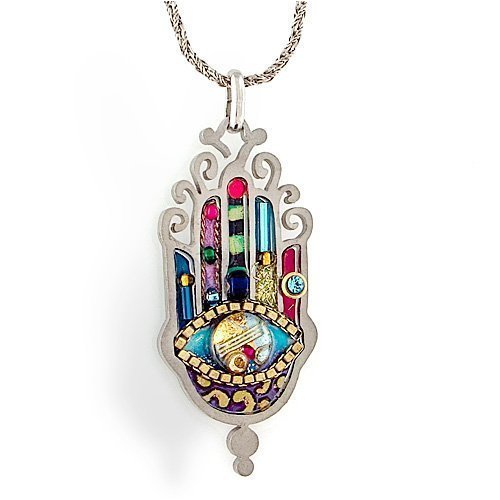 Large Protect from the Evil Eye Elegant Hamsa Necklace