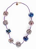 JousJous Black Wool PomPoms and Leather Cord Eco Friendly Handamade Pisac Necklace, 17" Long