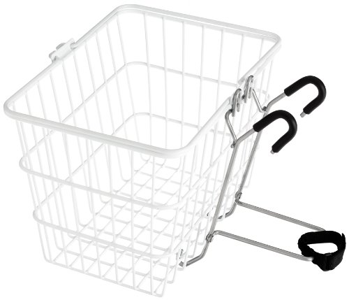 Avenir Quick Release Front Wheel Basket (White, 12 x 9.5 x 8-Inch)