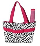 Zebra Diaper Bag Black White Fuchsia with Changing Pad