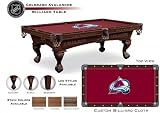 PT9-ECAV 9' Elmhurst Legs and Cinnamon Finish Pool Table with Colorado Avalanche