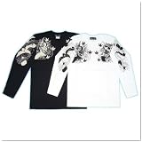 紅雀 オリジナル 和柄 刺青風 長袖 Tシャツ 酒呑童子と阿吽鬼