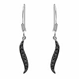 Sterling Silver 0.16 CTW Color Fancy Intense Blue enhanced I2 Diamond Ladies Earrings. Length 39 mm. Total Item weight 1.5 g.