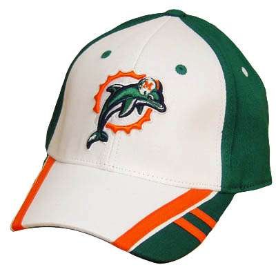 NFL MIAMI DOLPHINS WHITE AQUA FLEX FIT HAT CAP SM MED