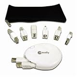 USB retractable cable with multi-functional tips