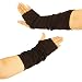 Cotton Slouch Arm Warmer Fingerless Long Gloves Brown