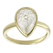 Gold-plated Sterling Silver Pear-cut Cubic Zirconia Ring