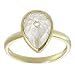Tressa Gold-plated Sterling Silver Pear-cut Cubic Zirconia Ring