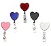 Specialist ID Heart Shaped Badge Reels with Alligator Clip for Nurses (Pack of Five) (Assorted)