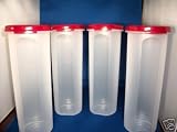 Tupperware Modular Mates Round 4 Set 4 Red Lids