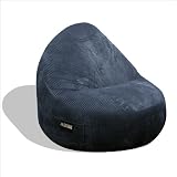 Elite Products Deluxe Cord Sitsational 2 Seater Bean Bag Chair in Navy