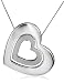ByJoy Sterling Silver off centre Heart Pendant and 41 cm Chain in Sterling Silver. DP0014