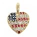 Yellow Gold Heart Flag Pendant Ruby Diamond Sapphire