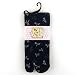 Women's Dragonfly Tabi Fashion Midcalf Socks with 7 inch cuff, Black