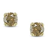 10k Gold 1/4ct TDW Brown Diamond Stud Earrings