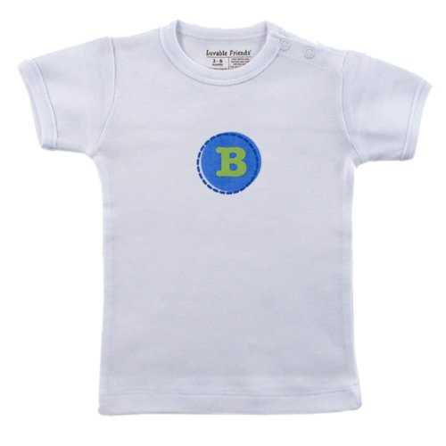 Hudson Baby Personalized Initial Tee Top - B, Boy, Blue/Green, 18 Months