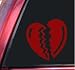 Broken Heart Vinyl Decal Sticker - Dark Red