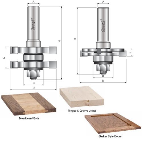 Freud Inc99036Tongue and Groove Router BitADJ TONGUE & GROOVE BIT (병행