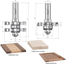 Freud 99-036 Adjustable Tongue and Groove Router Bit Set, 1/2-Inch Shank