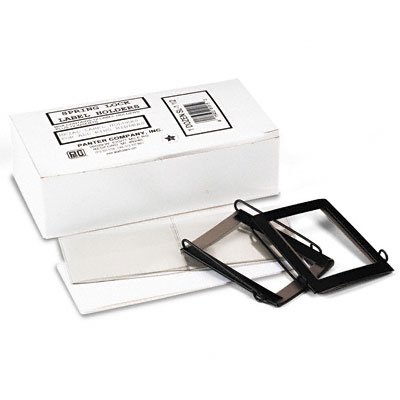 Panter Company SL-1-1/2 Spring-lock metal label holders binders, 1-1/2 binder cap., clear/black, dozen