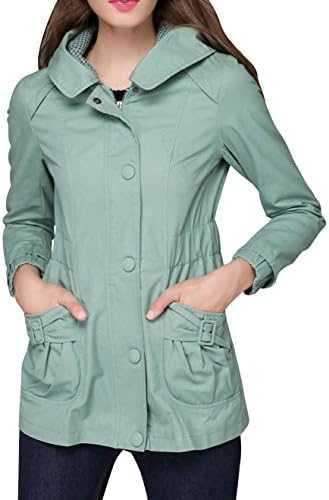 ZHR Women's Solid Casual Hoodie Bowknot Double Pocket Coat Jacket Green 4XL