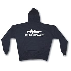 ZOMBIE REPELLENT Machine Gun Logo Men's Hoodie Sweat Shirt Small thru 4XL