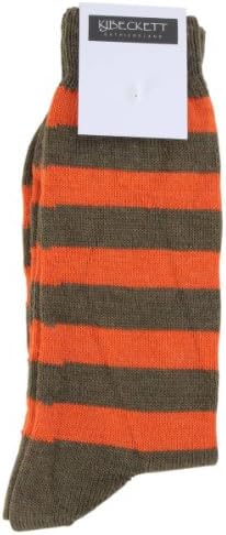 Khaki/Orange Striped Wool Socks by KJ Beckett