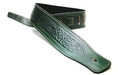 Green Leather Guitar Strap for Electric/Acoustic/Bass Guitar