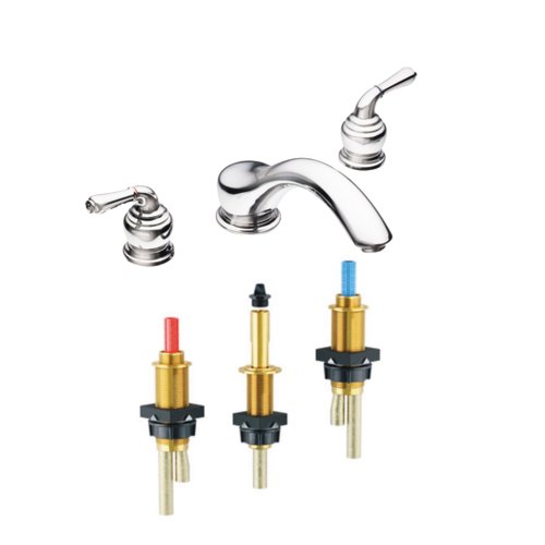 Moen T951-4992 Monticello Two-Handle Low Arc Roman Tub Faucet with Valve, Chrome