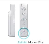 Replacement for Nintendo Wiimote and Motion Plus Combo Pack (Free Silicon Case) - White Wii Remote (Wiimote) Control / Controller and Motion Plus for Nintendo Wii Console