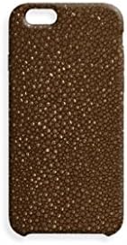 Iphone 6 Plus Choco Embossed Stingray Case 100 % Authentic Leather Handmade Premium Slim Case smooth touch