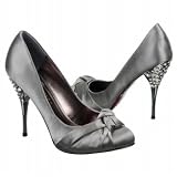 Paris Hilton Women's Spelled Pump,Grey Satin,7 M US