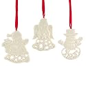Lenox Holiday Greetings, Christmas Ornaments, Set of 3
