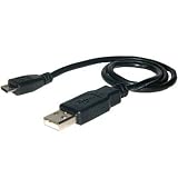 Amzer Universal Micro USB to USB Data Sync and Charge Handy Small Cable (Black)