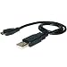 Amzer AMZ20459 Universal Micro USB to USB Data Sync and Charge Handy Small Cable (Black)