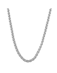 14 Karat White Gold 1.6-mm Round Wheat Chain (18 Inch)