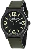 Stuhrling Original Mens 454.3355D1 Leisure Eagle Osprey Swiss Quartz Date Green Leather Strap Watch