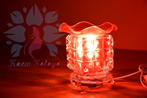 Kaew Kalaya Luxury Aromatherapy Oils Lamp Electric Fragrance Oil Warmer, Essential Oil Burner with 35 Watt Halogen Bulb and Touch Dimmer Switch for Room Decoration & Relaxation Red the Cube 1 pcs