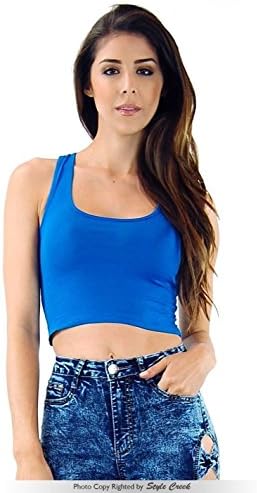 Janestore Fashion Lady Candy Color Basic Sleeveless Muscle Tank Cropped Top 10719