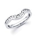 0.37ct Diamond 18k White Gold Wedding Ring Band Matching O (G-H Color, SI2 Clarity)