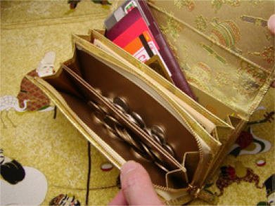 【金の財布（吉祥文様づくし）】宝づくし多機能長財布1208