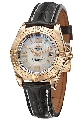 Breitling H7135612-A658-777P Windrider White Mother-of-Pearl Dial Leather Crocodile Women's Chronometer Watch